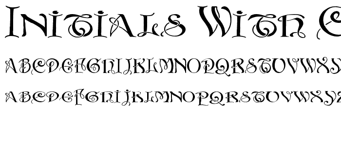 Initials with curls font