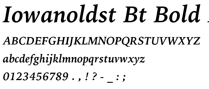 IowanOldSt BT Bold Italic font