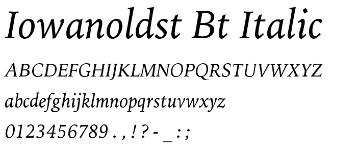 IowanOldSt BT Italic font