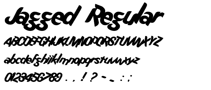 JAGGED Regular font