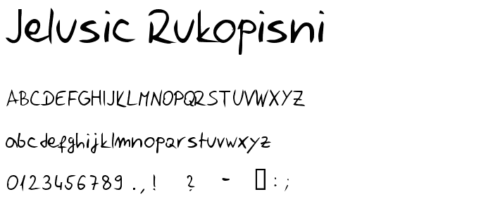 Jelusic Rukopisni font