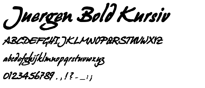 Juergen Bold Kursiv font