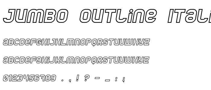 Jumbo Outline Italic font