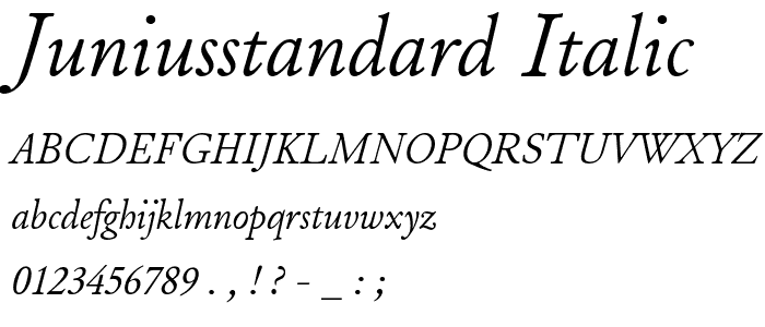 JuniusStandard Italic police