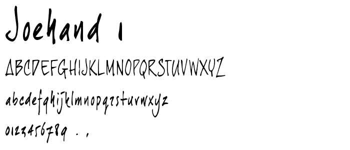 joeHand 1 font