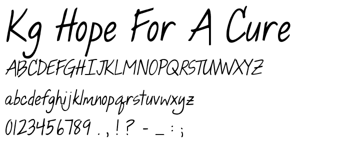 KG Hope For A Cure font