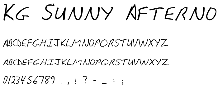 KG Sunny Afternoon font