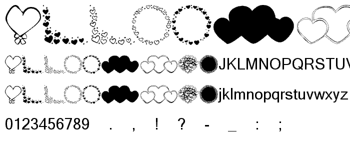 KR Hearts Galore font