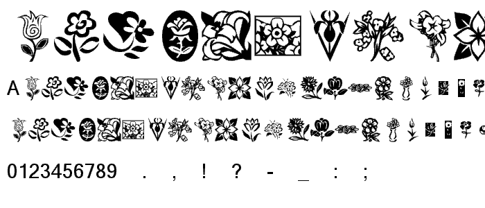 KR Kat_s Flowers font