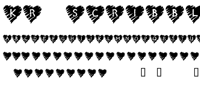 KR Scribble Heart font