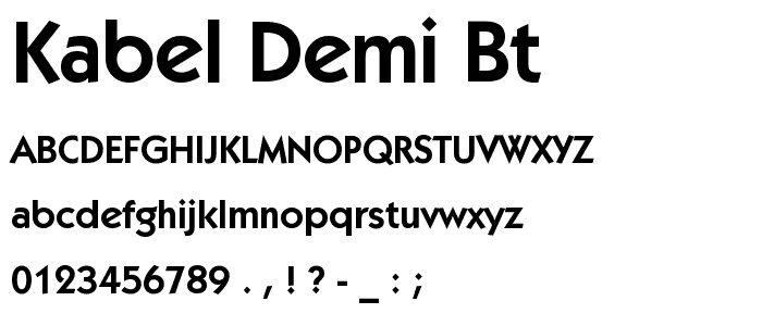 Kabel Demi BT font