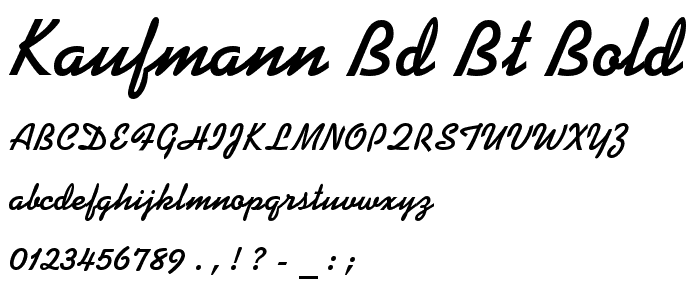 Kaufmann Bd BT Bold font