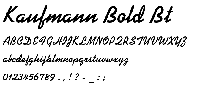 Kaufmann Bold BT font