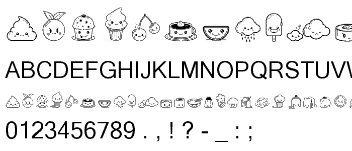 Kawaii Food Font police