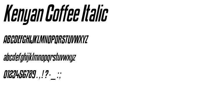 Kenyan Coffee Italic police