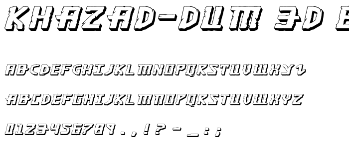 Khazad-Dum 3D Expanded Italic police