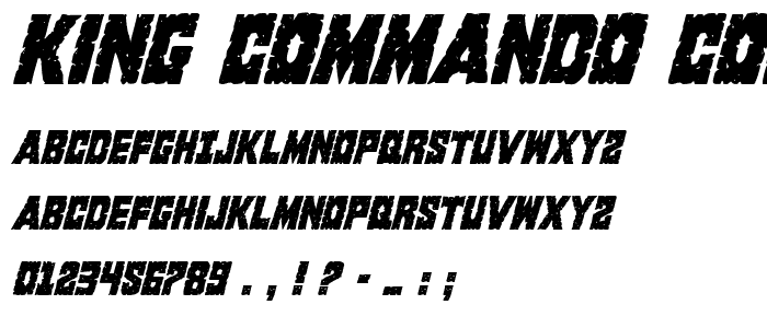 King Commando Condensed Italic police