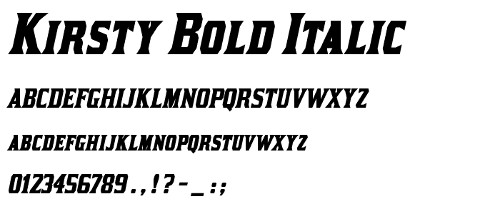 Kirsty Bold Italic police