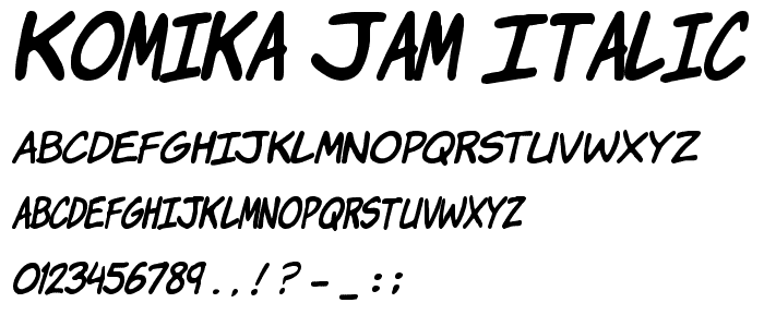 Komika Jam Italic font