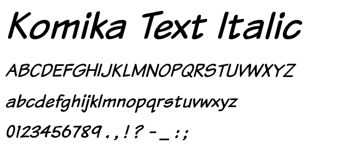 Komika Text Italic police