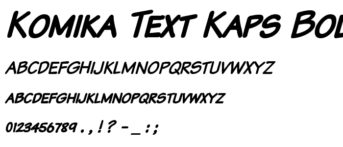 Komika Text Kaps Bold Italic font