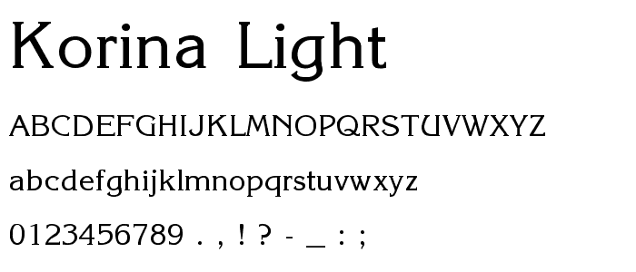 Korina-Light font