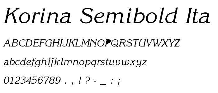 Korina-SemiBold-Ita font