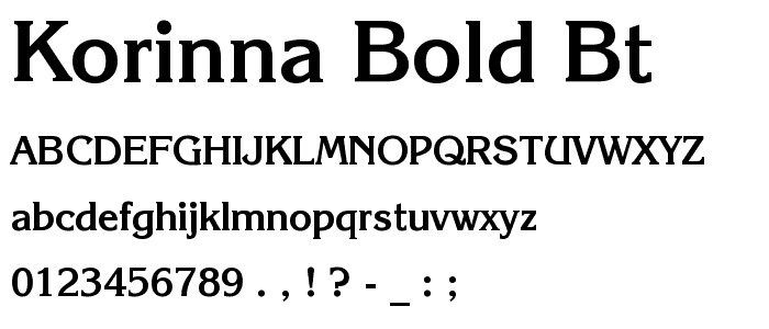 Korinna Bold BT font