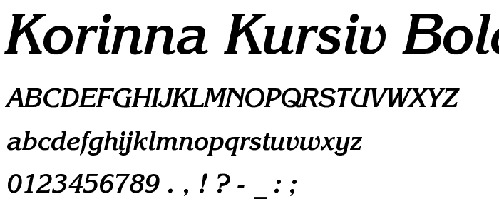 Korinna Kursiv Bold BT font