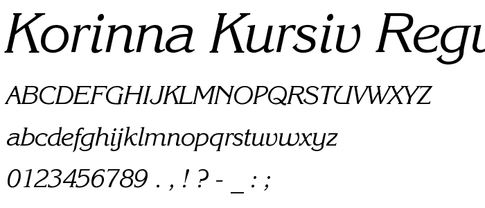 Korinna Kursiv Regular BT font