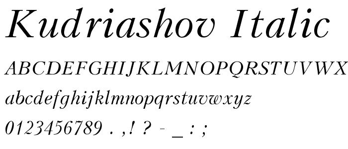 Kudriashov Italic font