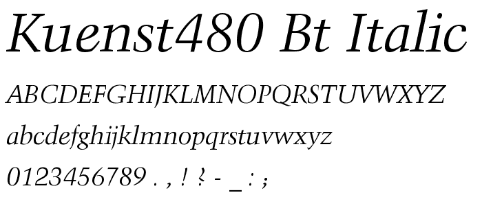 Kuenst480 BT Italic font