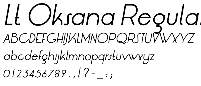 LT Oksana Regular Italic police