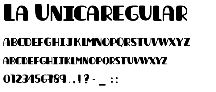 La unicaRegular font