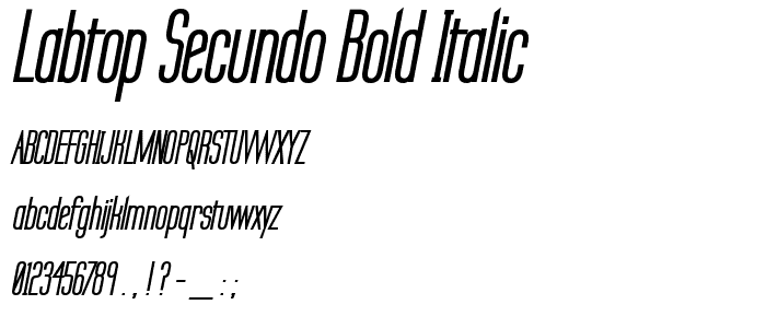 Labtop Secundo Bold Italic font