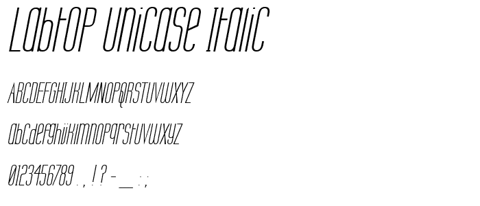 Labtop Unicase Italic font