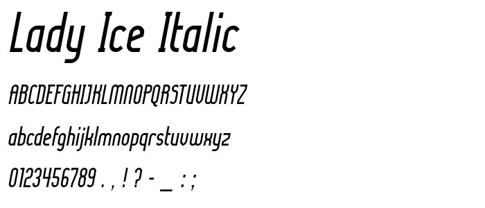 Lady Ice Italic police