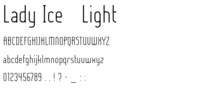 Lady Ice - Light font