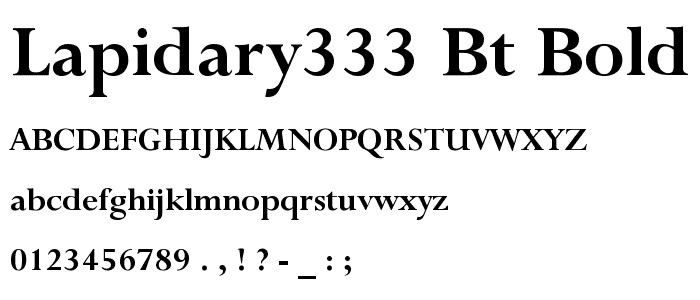 Lapidary333 BT Bold font