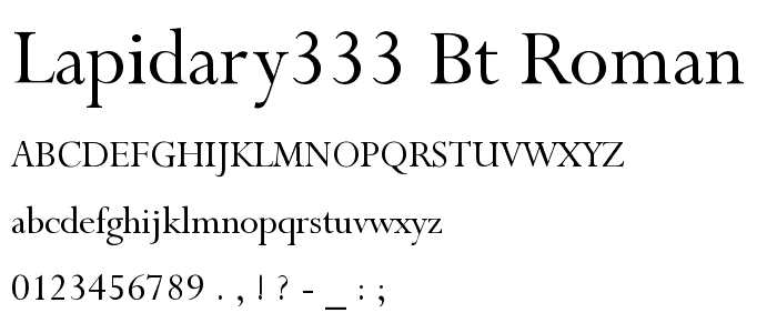 Lapidary333 BT Roman font