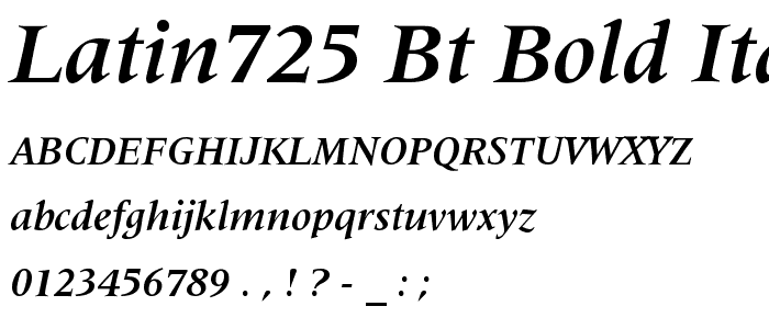 Latin725 BT Bold Italic font