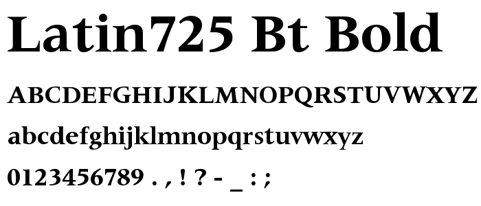 Latin725 BT Bold font