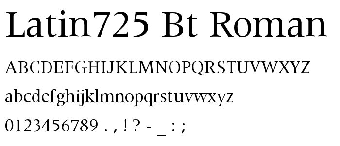 Latin725 BT Roman font