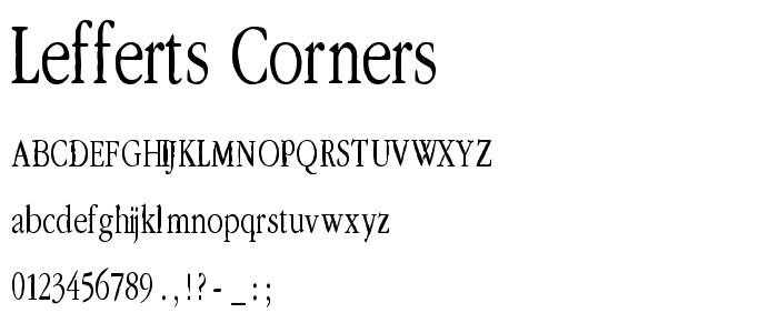 Lefferts Corners font