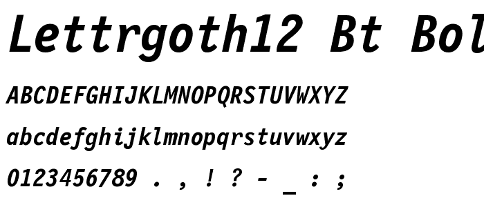 LettrGoth12 BT Bold Italic font