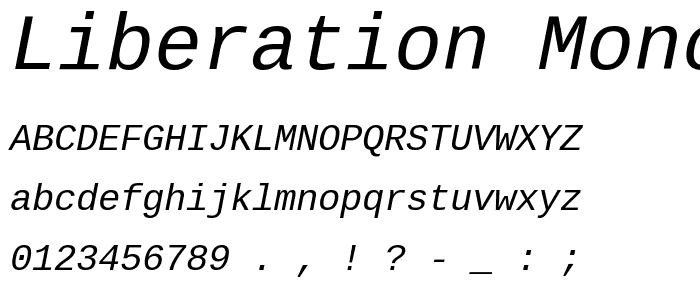 Liberation Mono Italic police