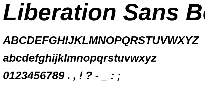 Liberation Sans Bold Italic police