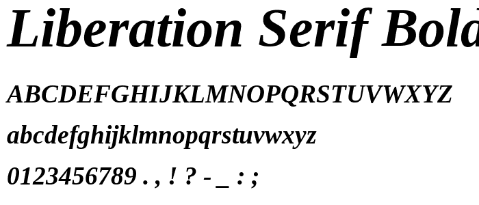 Liberation Serif Bold Italic police