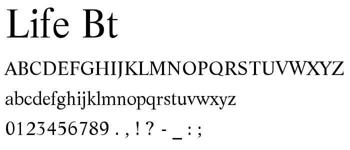 Life BT font