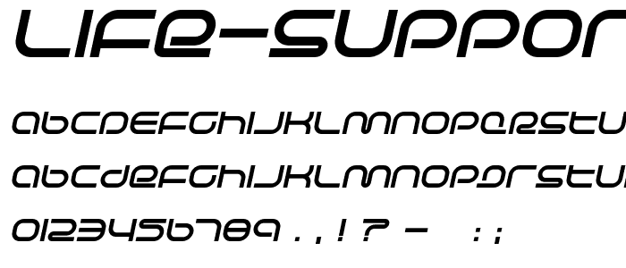 Life Support Bold Italic font